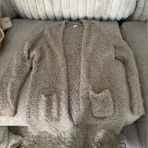 fuzzy cardigan